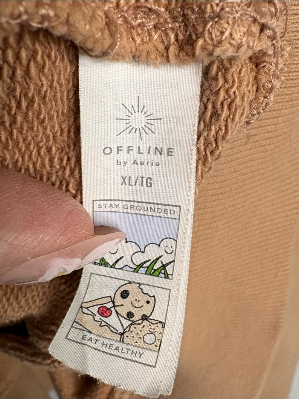 OFFLINE by Aerie Women's Cropped Oversized V-Neck Sweatshirt XL Athleisure Sport - Picture 5 of 11